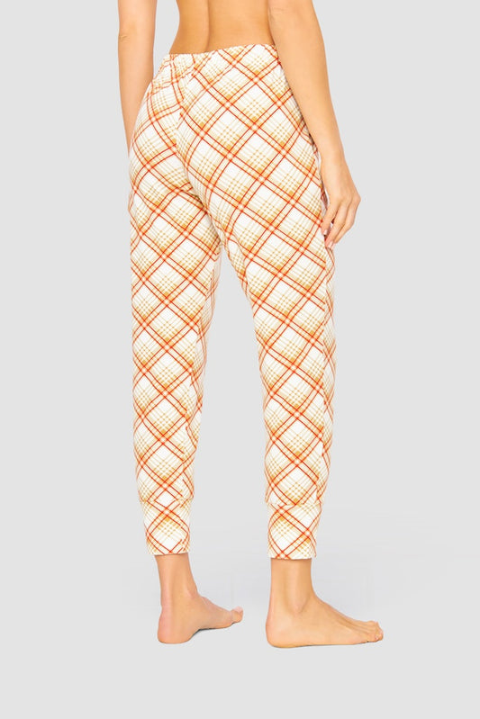 Back of the Be Happy Cotton Check Capri Pants