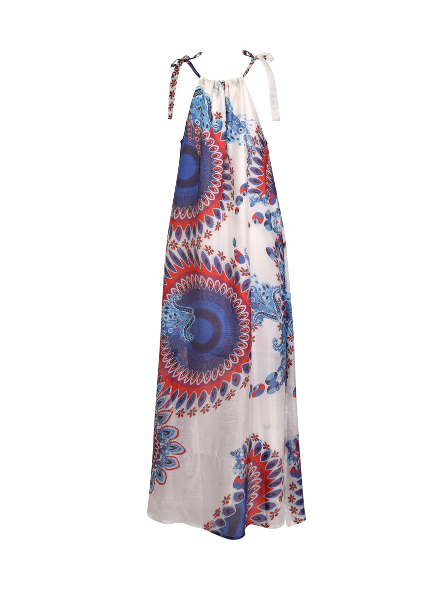 Maxi sundress made of 100% silk by Verdissima from Italy