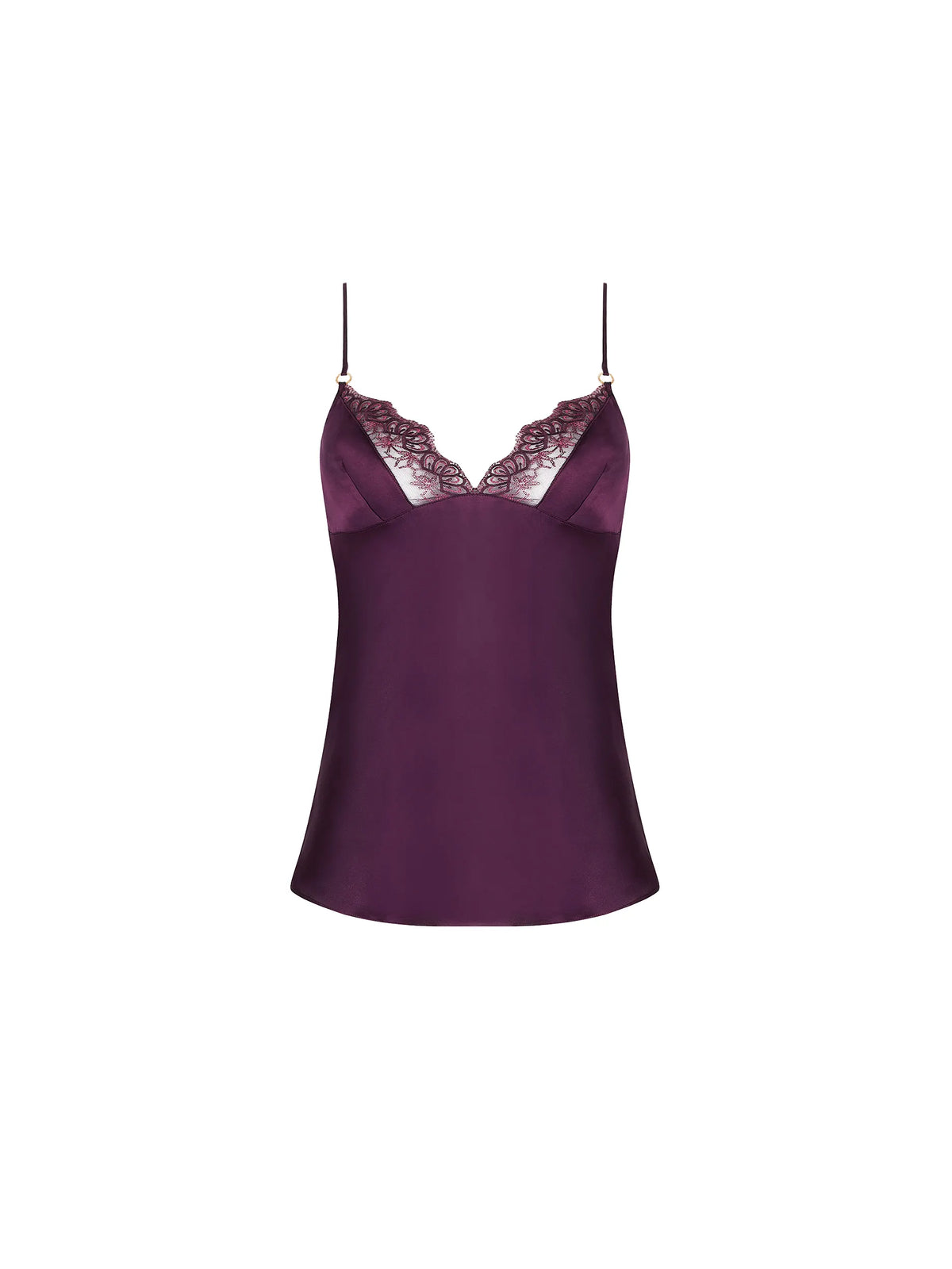 ÉLÉGANCE ARTIST Embroidery‑Cup Silk Camisole