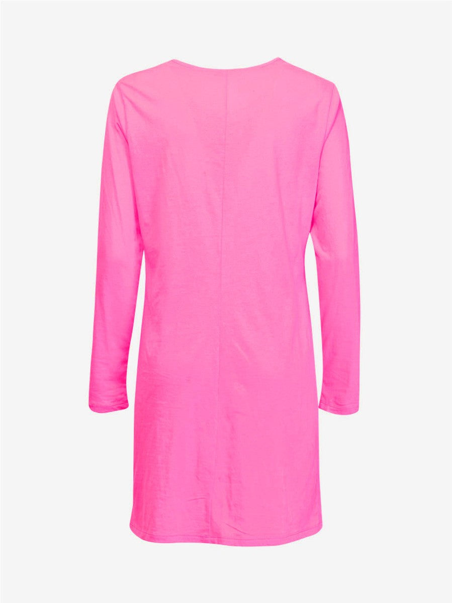 Verdissima's long-sleeved nightgown features a macro-flower motif lace insert for a modern, yet refined design. 