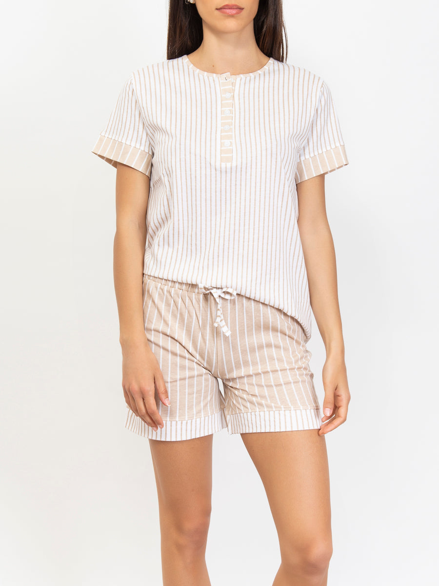 Cotton Striped Pajamas Set