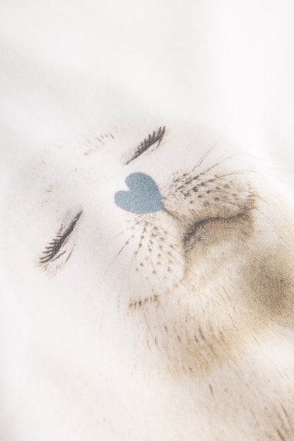 Be Happy Jersey Cotton Classic T-Shirt with detail on seal print