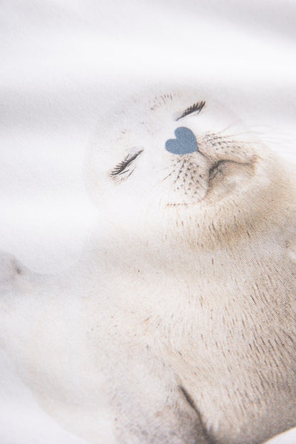 Be Happy Jersey Cotton Night Dress front picture detail on animal application 