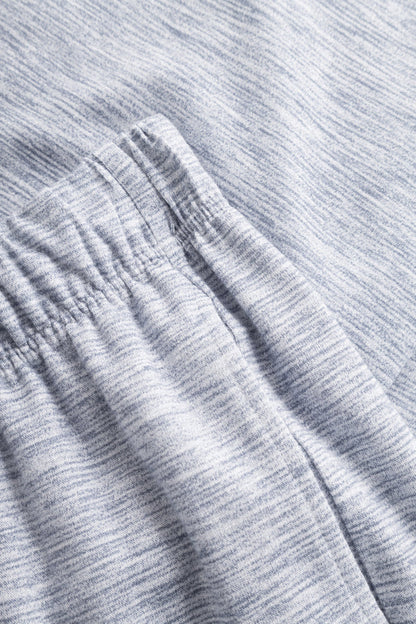 Be Happy Blue Melange Look Cotton Pants waist band and side pocket detail