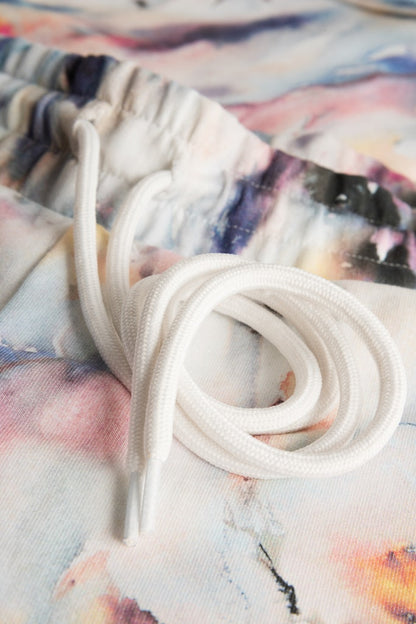 Thx Pastel Watercolour Print Sweatpants front picture detail on the waistband