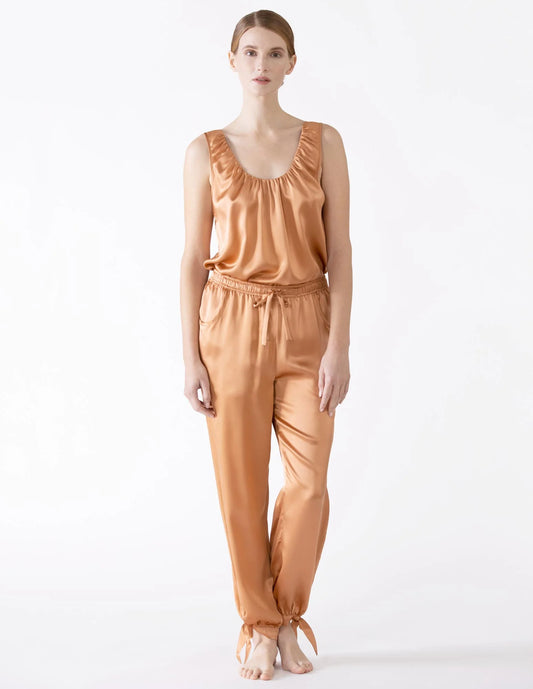 NK IMODE Sierra Ruched Neckline Silk Tank