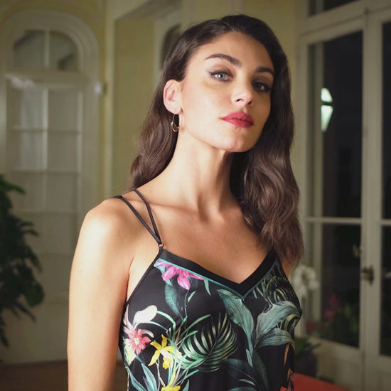 Fleurs Etoiles Silk Chemise by Lise Charmel