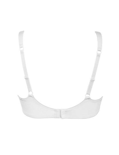 White beige wireless spacer cup bra from the Plus line by SIéLEI from Italy.