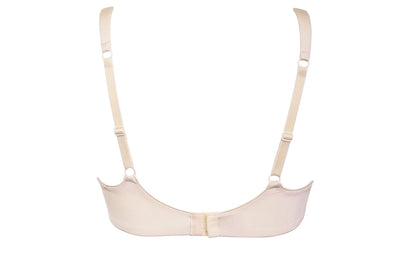 Powder beige wireless spacer cup bra from the Plus line by SIéLEI from Italy.