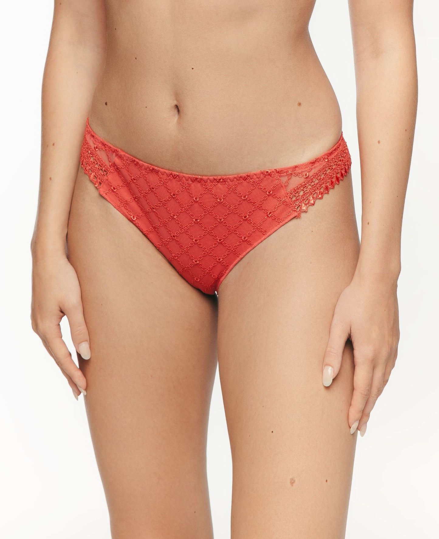 Elegant embroidery thong from the Paco line  by Louisa Bracq from France at Di Moda Lingerie Toronto.