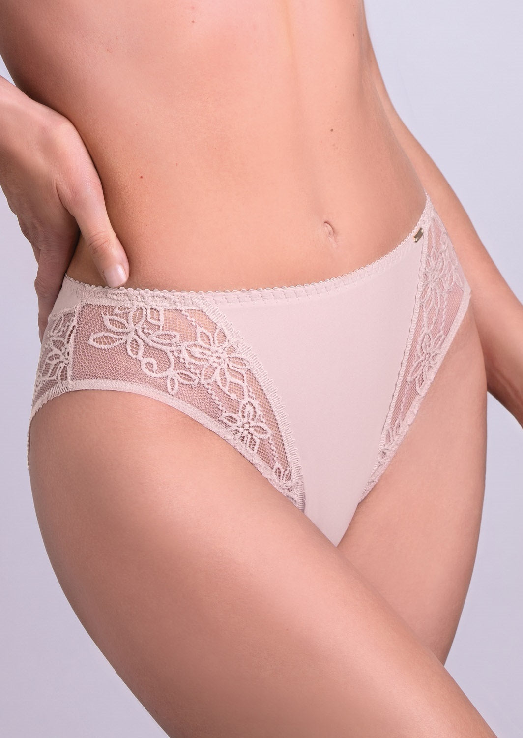 The Liberty line by Leilieve offers optimal fit and comfort in its Floral Italian Flat Lace Brief.