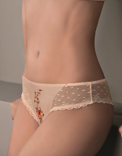 Plumetis lace brief panties from the Lovely Rose line by Leilieve from Italy at Di Moda Lingerie Toronto.
