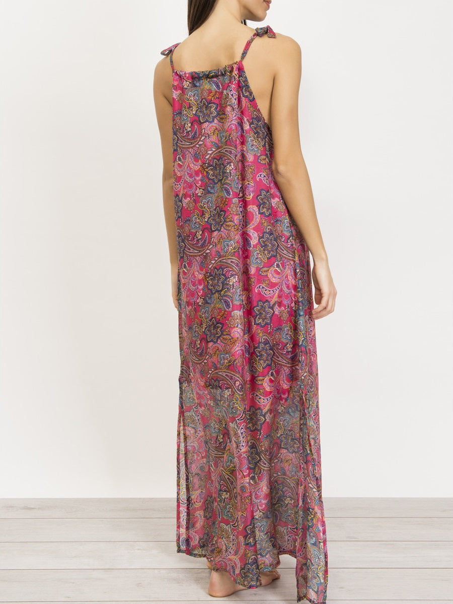 Maxi sundress made of 100% silk by Verdissima from Italy