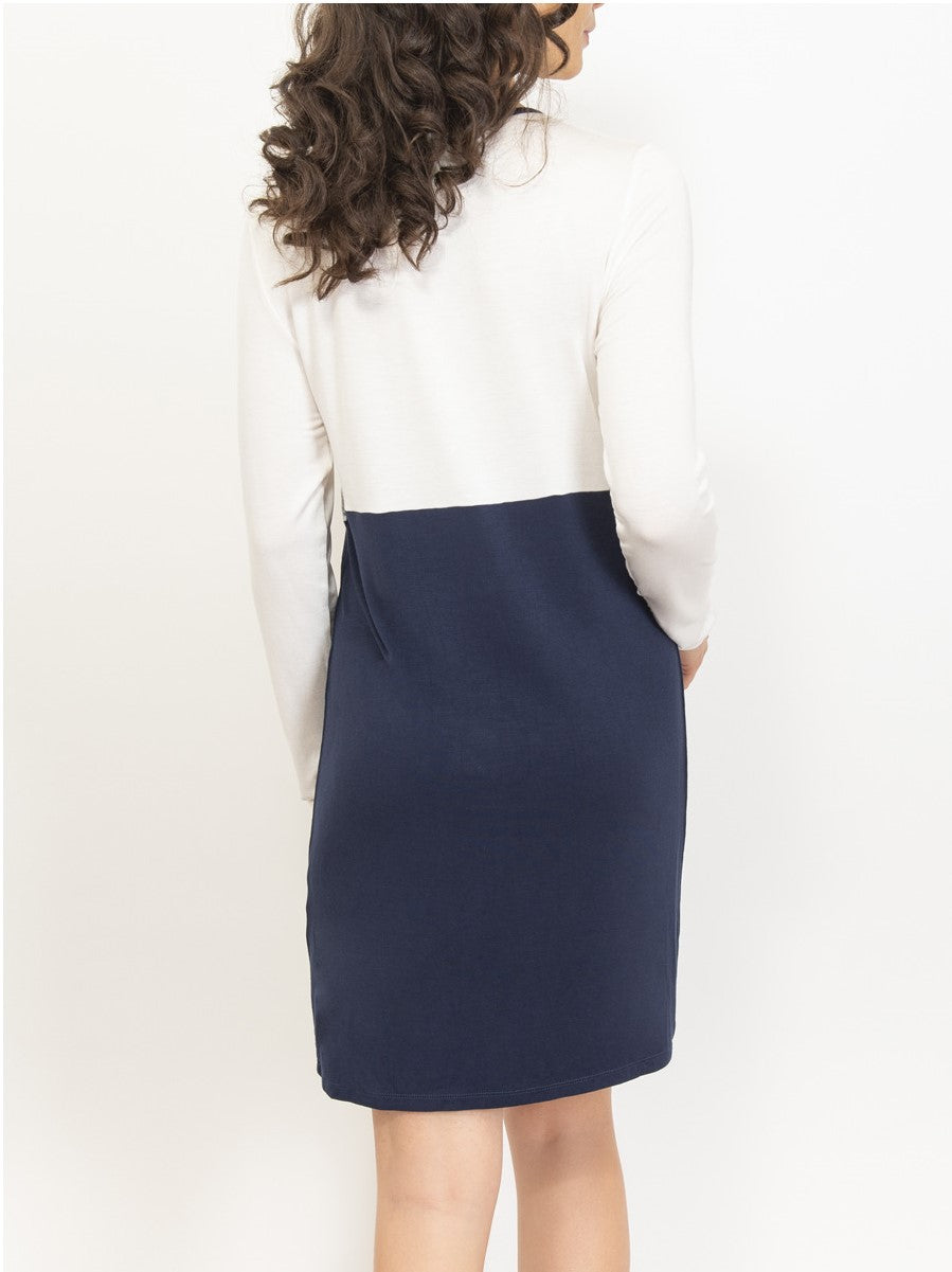 Long Sleeve Two-Colour Nightgown by SIeLEI from Italy