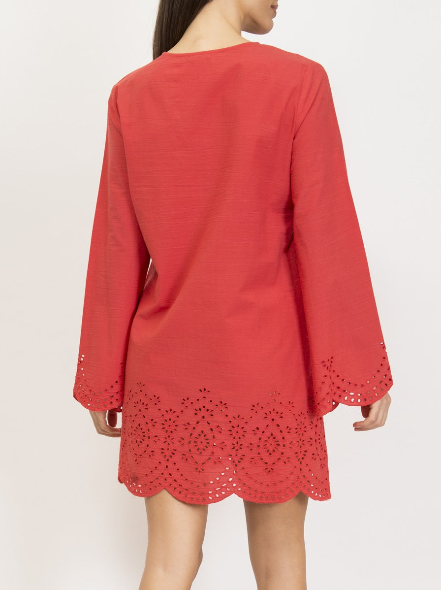 Woven Cotton Short Kaftan by Verdissima from Italy