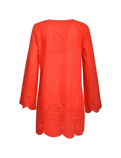 Woven Cotton Short Kaftan by Verdissima from Italy