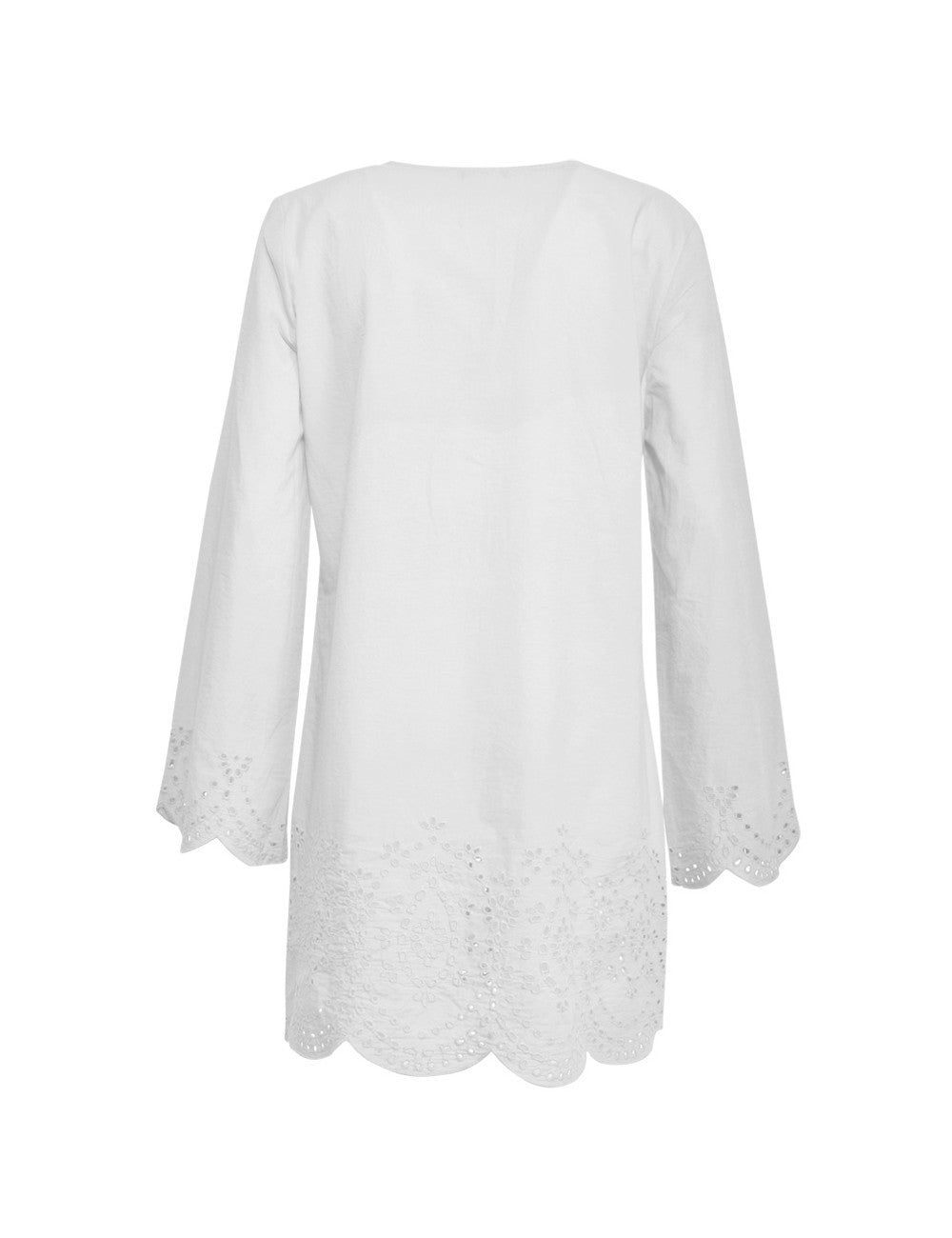 BAck of the Woven Cotton Short Kaftan by Verdissima from Italy