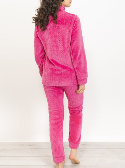 Braid knitting pattern two-piece PJ made of plush fleece fabric by SIeLEI from Italy